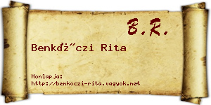 Benkóczi Rita névjegykártya