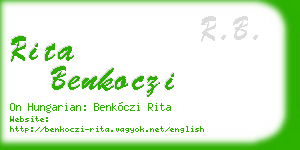 rita benkoczi business card