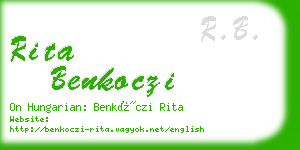 rita benkoczi business card